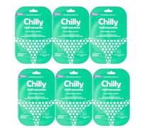 Confezioni per Chilly Maschera Intima, Maschera Intima Rinfrescante, Formula in Hydrogel, Con Vitamina E e Mentolo naturale, Dopo lo sport, Formula a pH5.5, SET DA 6 MASCHERE