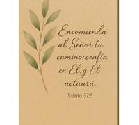 Confía en el Señor - Cuaderno Cristiano con Versículos Bíblicos: Cuaderno de composición rayado con margen | 150 páginas | Inspirado en Salmo 37:5 | Ideal para mujeres de fe