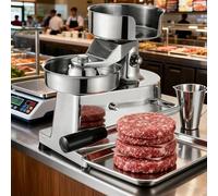 Configurazione Definitiva Per La Preparazione Di Hamburger Commerciali, Include Una Pressa Per Hamburger In Acciaio Inossidabile Da 150 Mm E Una Macchina Per Hamburger Ad Alta Resa 5inchesindiameter