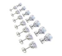 Conforte Comode In Acciaio Inossidabile 6 Torri Zirconia Rotonda Per Pelle Sensibile Con Opzioni Pietra Bianca E Colorata Rotonda A Orecchie Zircone