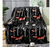 Confortevole Coperta per Letto, Fox Cute Bear Rabbit Owl Animals, Leggero Coperta Pile Lancio, Copriletto per Multiuso, Morbida, Decorativo S