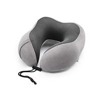 Confortevole e Soft Neck Support Poggiatesta,Cuscino cervicale con poggiatesta portatile a corsa lenta con cuscino per collo a ritorno lento-grigio chiaro