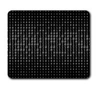 Confortevole Mat Mouse - Codice binario nero computer geek 23.5 x 19.6 cm (9.3 x 7.7 pollici) per il calcolatore & computer portatile, ufficio, regalo, base antiscivolo - RM15935