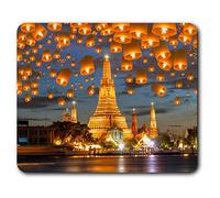 Confortevole Mat Mouse - Wat Arun Tempio a Bangkok Thailandia 23,5 x 19,6 cm (9,3 x 7,7 pollici) per il calcolatore & computer portatile, ufficio, regalo, base antiscivolo - RM12765