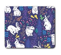 Confortevole Mat Mouse - White Rabbit Hare simpatico coniglietto 23.5 x 19.6 cm (9.3 x 7.7 pollici) per il calcolatore & computer portatile, ufficio, regalo, base antiscivolo - RM2284