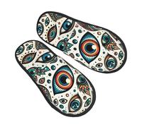 Confortevole Scarpe Di Cotone Invernale The Colorful Evil Eye Pantofole Invernali Caldo Calde Slippers Per Viaggi, Hotel, Casa M