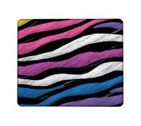 Confortevole Tampone per Mouse, Colorful Striped Bold Peach Violet Blue Black Waves Tappetino per Il Mouse Antipolvere Gaming Mousepad per Computer Ufficio PC