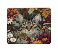 Confortevole Tampone per Mouse, Flower Cat Autumn Colors Cat Face Tappetino per Il Mouse antisfilacciamento Gaming Mousepad per Ufficio Laptop Notebook