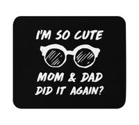 Confortevole Tampone per Mouse, I'm So Cute Mom And Dad Did It Again Big Brother Sister Tappetino per Il Mouse Antiscivolo Gaming Mousepad per Laptop Computer Ufficio