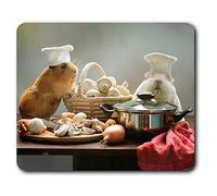 Confortevole Tappetino mouse - Adorabile Chef Guinea Pig Pet 23.5 x 19.6 cm (9.3 x 7.7 pollici) per il calcolatore & computer portatile, ufficio, regalo, base antiscivolo - RM3857