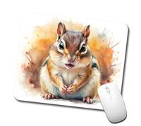 Confortevole Tappetino per Il Mouse Angry Mad Chipmunk Watercolor 25X30Cm, Tappetino per Mouse Antiscivolo Gaming Mousepad per Notebook Laptop Ufficio