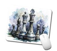Confortevole Tappetino per Il Mouse Black And White Chess Pieces Watercolor 25X30Cm, Tappetino per Mouse Lavabile Gaming Mousepad per Computer Casa Pc