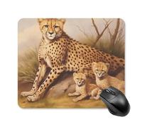 Confortevole Tappetino per Il Mouse Cheetahs Mama And Little Printed 25X30Cm, Tappetini Mouse Antisfilacciamento Gaming Mousepad per Laptop Pc Computer