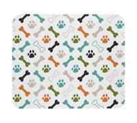 Confortevole Tappetino per Il Mouse Colored Dog Cat Paw Footprint And Bones Gaming Mousepad Tappetino Mouse 25x30cm per PC,Notebook,Computer