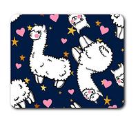 Confortevole tappetino per il mouse - Cute Llama Cuori africani Llamas 23.5 x 19.6 cm (9.3 x 7.7 pollici) per il calcolatore & computer portatile, ufficio, regalo, base antiscivolo - RM8348