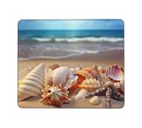 Confortevole Tappetino per Il Mouse Seashells On The Sandy Beach 25X30Cm, Tampone per Mouse Ergonomico Gaming Mousepad per Laptop Casa Ufficio