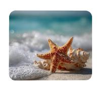 Confortevole Tappetino per Il Mouse Starfish And Seashell on The Summer Beac Gaming Mousepad Tappetino Mouse 25x30cm per Computer,Laptop,Ufficio