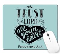 Confortevole Tappetino per Il Mouse Trust in The Lord with Your Heart Biblical Quote Gaming Mousepad Tappetino Mouse 25x30cm per PC,Ufficio,Laptop