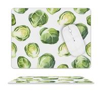 Confortevole Tappetino per Il Mouse Watercolor Brussel Sprouts Leather Gaming Mousepad Tampone per Mouse 25x30cm per Laptop,PC,Notebook