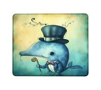 Confortevole Tappetino per Mouse, Fish Dolphin Gentleman Cute Ocean Animal Funny Slate Tappetino per Il Mouse Personalizzato Gaming Mousepad per PC Ufficio Casa