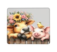 Confortevole Tappetino per Mouse, Pig Flower Cow Cute Animal Tappetino per Il Mouse Superficie Liscia Gaming Mousepad per Notebook PC Casa