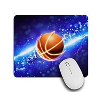 ConfortevoleTappetino per Il MouseBasketball,Blue Light-Ning RectangleGaming MousepadTappetini Mouse25x30cmperPC,Ufficio,Casa
