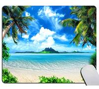 ConfortevoleTappetino per Il MouseBeach Tropical Palm Trees And Cool Seawater IslandGaming MousepadTappetino per Mouse25x30cmperLaptop,Ufficio,PC