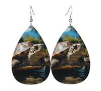 Confortevoli Orecchini Big turtle and palm trees Ciondolo Orecchio Leggero Orecchini Pendenti per Festa della mamma Decorazioni Bambina