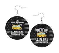 Confortevoli Orecchini Di Cuoio School Driver of Course Im Crazy Ciondolo Orecchio Leggero Orecchini Pendenti Lunghi per Festa della mamma Festa Bambina