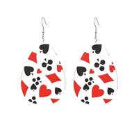 Confortevoli Orecchini Donna Funny Play Cards Card Pattern Ciondolo Orecchio Stampa Teardrop Orecchini per Bambina Vacanze Festa della mamma
