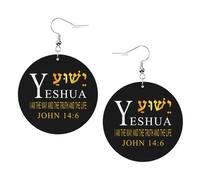 Confortevoli Orecchini Donna Pendenti Hebrew Name Jesus The Way, Truth, Life Orecchino da Donna Stampa Orecchini Pendenti Lunghi per Decorazioni Bambina Festa