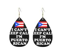 Confortevoli Orecchini Donna Pendenti I Can'T Keep Calm I'M Puerto Rican Ciondolo Orecchio Leggero Teardrop Orecchini per Vacanze Decorazioni Bambina
