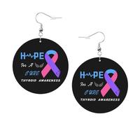 Confortevoli Orecchini Hope for A Thyroid Cancer Awareness Ciondolo Orecchio Stampa Orecchini Pendenti Lunghi per Compleanno Festa Bambina