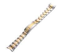 Cong Yi 20mm 21mm compatibile con Daytona Oyster Perpetual Submariner cinturino for orologio da polso in acciaio inossidabile massiccio(Middle gold,20mm)