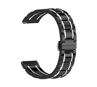 Cong Yi 20mm 22mm 24mm Band in ceramica di lusso adatto for Samsung Galaxy 3 orologio 46mm 42mm ingranaggio S3 cinturino attivo 2 40 44mm Smart watch cinturino in ceramica(Black white,24mm)