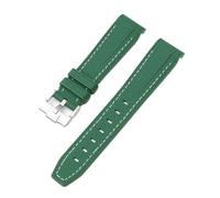 Cong Yi Adatto for cinturino da polso in gomma siliconica con estremità curva for immersioni, compatibile con cinturino for orologio Submariner da 20 mm(Dark green white)