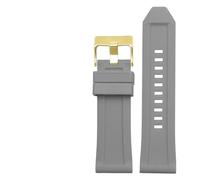 Cong Yi Bandiera del braccialetto in gomma siliconica 24mm 26mm 28mm Compatibile con Diesel DZ4496 DZ4427 DZ4487 DZ4323 DZ4318 DZ4305 Cinturino da uomo con cinturino(Grey gold buckle,28mm)