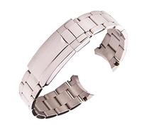 Cong Yi Braccialetto in acciaio inox 316L Acciaio inossidabile Braccialetto da 20mm Argento Spazzolato Collegamenti a vite Curve End Metallo cinturino in metallo cinturino