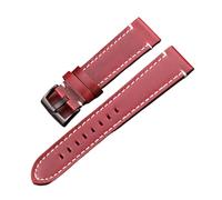 Cong Yi Cinturino Cinturino In Vera Pelle Manuale Uomo Spesso 7 Colori 18mm 20mm 22mm 24mm Cinturini Fibbia In Acciaio Inossidabile Accessori(Red Brown Black,22mm)