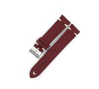 Cong Yi Cinturino For Orologio In Pelle Di Mucca Con Motivo Litchi, Cinturino Con Cuciture Fatte A Mano Da 16-22 Mm, Accessori For Sostituire Il Cinturino For Uomo E Donna(Wind red,18mm)