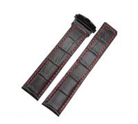 Cong Yi Cinturino For Orologio In Vera Pelle Da 20/22/24 Mm Compatibile Con Il Cinturino CARRERA Monaco F1 Accessori(Black red-black,20mm)