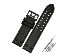 Cong Yi Cinturino for orologio in vera pelle da 20 mm e 22 mm compatibile con cinturino for orologio Hamilton Khaki Field H760250 H77616533 con fibbia a bottone(B black black,20mm)