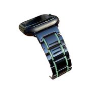 Cong Yi Cinturino In Acciaio E Ceramica Da 20 Mm 22 Mm Compatibile Con Samsung Galaxy Watch4 5 40 Mm 45 44 Mm Pro Cinturino(Black and green,22mm)