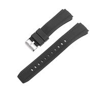 Cong Yi Cinturino in gomma siliconica di qualità compatibile con cinturini for orologi Edifice Series EF-552, 25 * 20 mm(Black Pin Buckle)