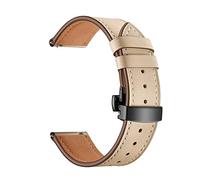 Cong Yi Cinturino in pelle da 20 mm Compatibile con Samsung Galaxy Watch 4 3 Band classica 42mm 46mm attivo 2 40mm 44mm Bracciale da 41 mm for Garmin Venu/Mq Cintura(Apricot-Black Clasp)