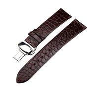 Cong Yi Cinturino In Pelle Di Coccodrillo Fatto A Mano Nero A Sgancio Rapido Ultra Sottile 18 20 22MM Morbido Bracciale Da Uomo Stile Retrò(Brown Butterfly,20mm)