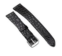 Cong Yi Cinturino In Pelle Di Coccodrillo Fatto A Mano Nero A Sgancio Rapido Ultra Sottile 18 20 22MM Morbido Bracciale Da Uomo Stile Retrò(Brack Silver buckle,18mm)