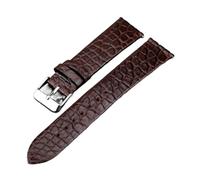 Cong Yi Cinturino In Pelle Di Coccodrillo Fatto A Mano Nero A Sgancio Rapido Ultra Sottile 18 20 22MM Morbido Bracciale Da Uomo Stile Retrò(Brown Silver buckle,19mm)