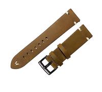 Cong Yi Cinturino per orologio in pelle 18 mm 20 mm 22 mm Guarda alla libertà veloce Cinturino in pelle di vacchetta fatto a mano nero nero marrone nero vintage olio di cera in pelle, 22mm