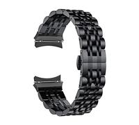 Cong Yi Compatibile con Galaxy Watch 4 Band 44mm 40mm Galaxy Watch 4 Classic 46mm 42mm Cinturino No Gaps Bracciale in acciaio inossidabile Estremità curva(Black,Watch 4 classic 42mm)